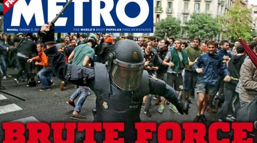 O διεθνής Τύπος για την Καταλονία: «Ωμή βία» (εικόνες)